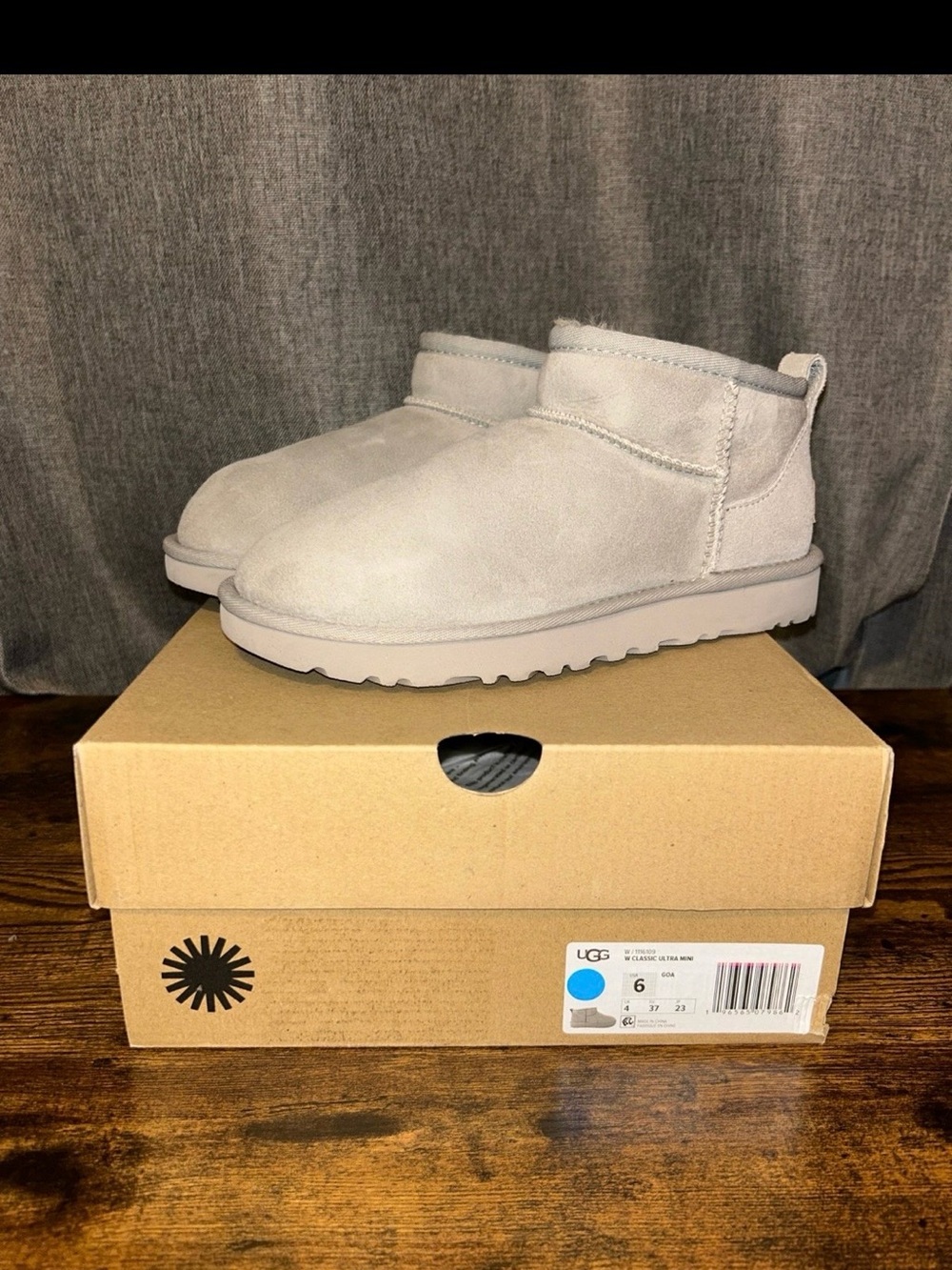 UGG Classic Mini II Suede Boot - Light Gray- goat